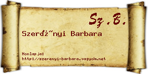 Szerényi Barbara névjegykártya