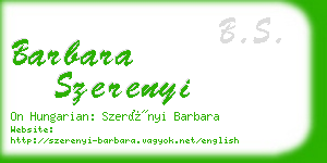 barbara szerenyi business card